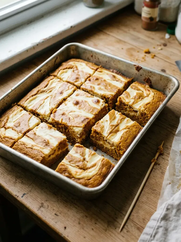 Pumpkin Cheesecake Swirl Bars