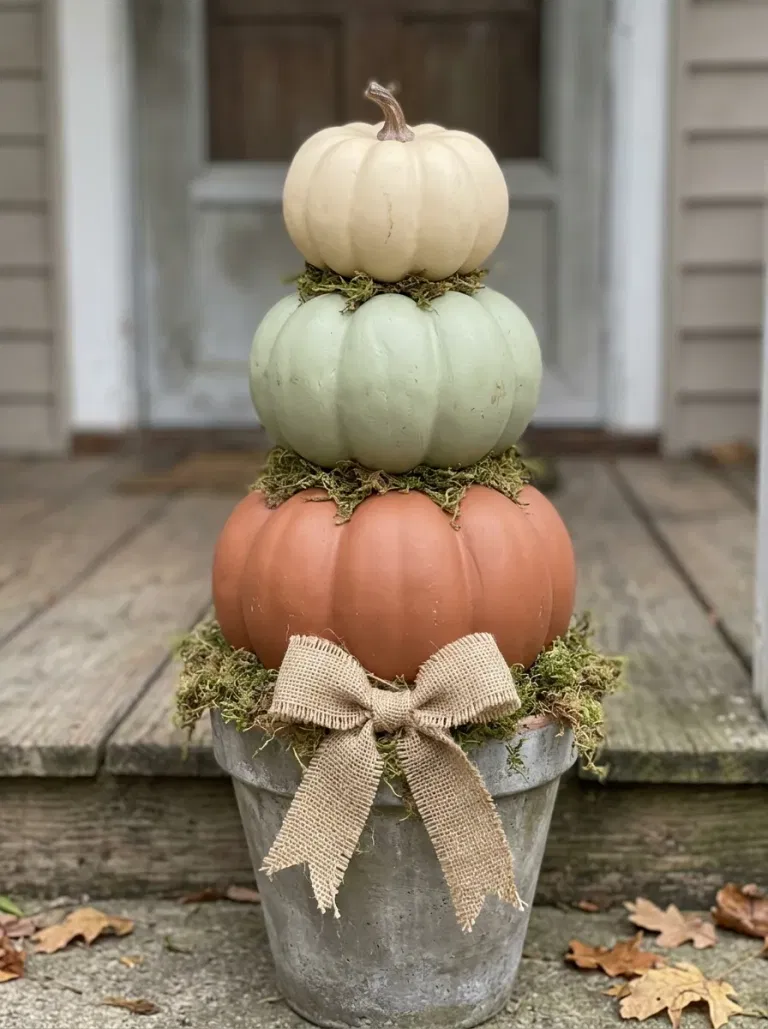 Stacked Foam Pumpkin Topiary