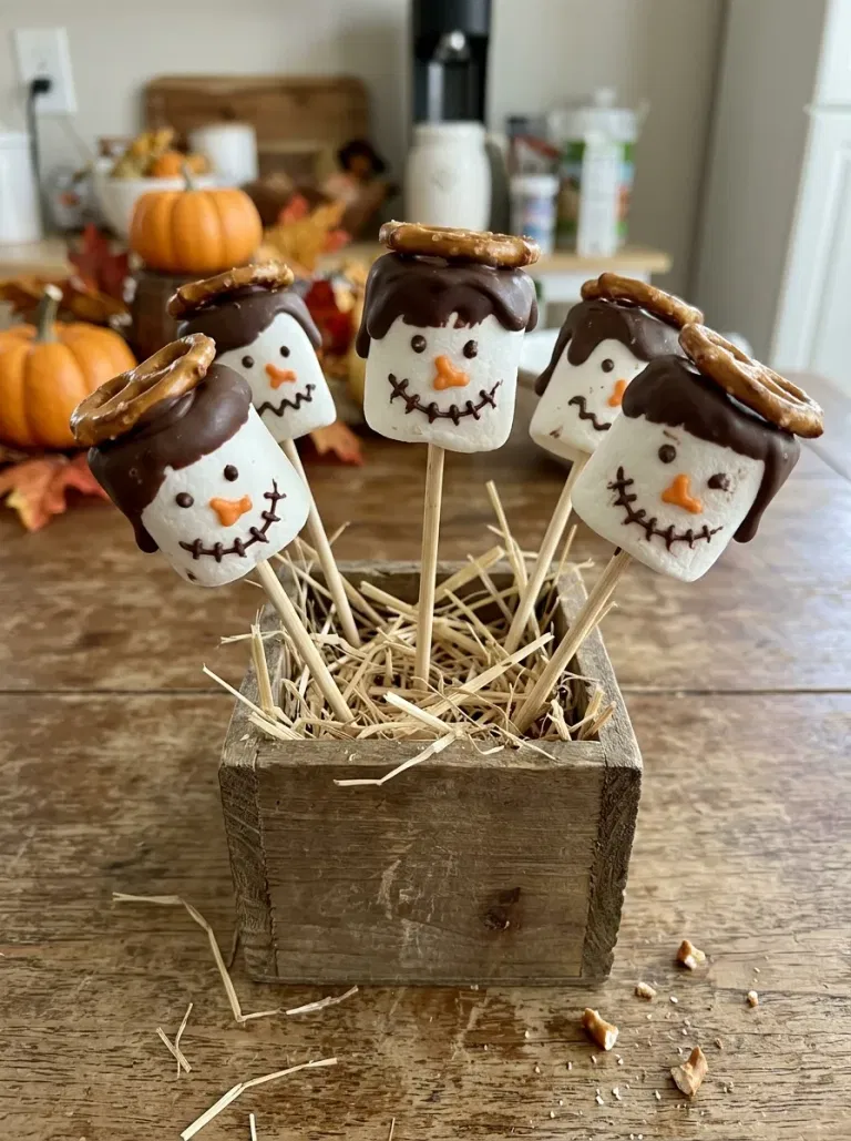 Marshmallow Scarecrow Pops