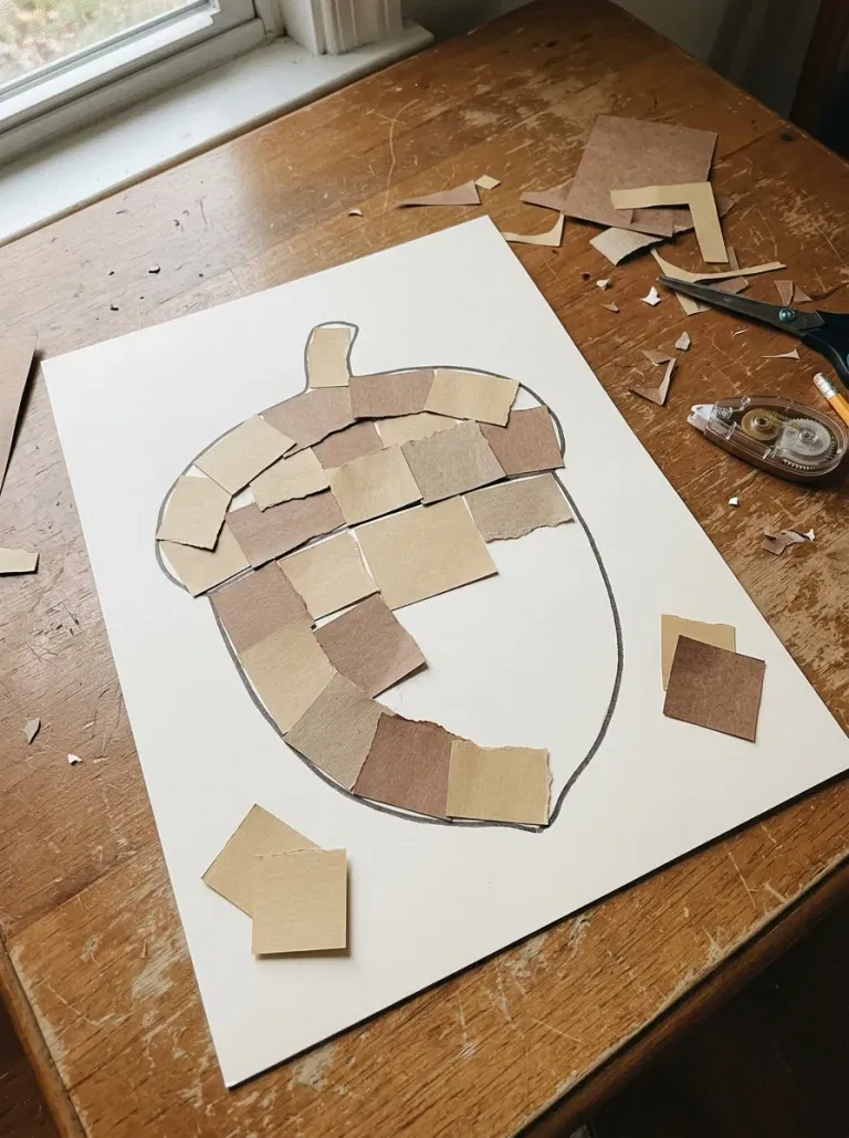 Giant Acorn Paper Mosaic