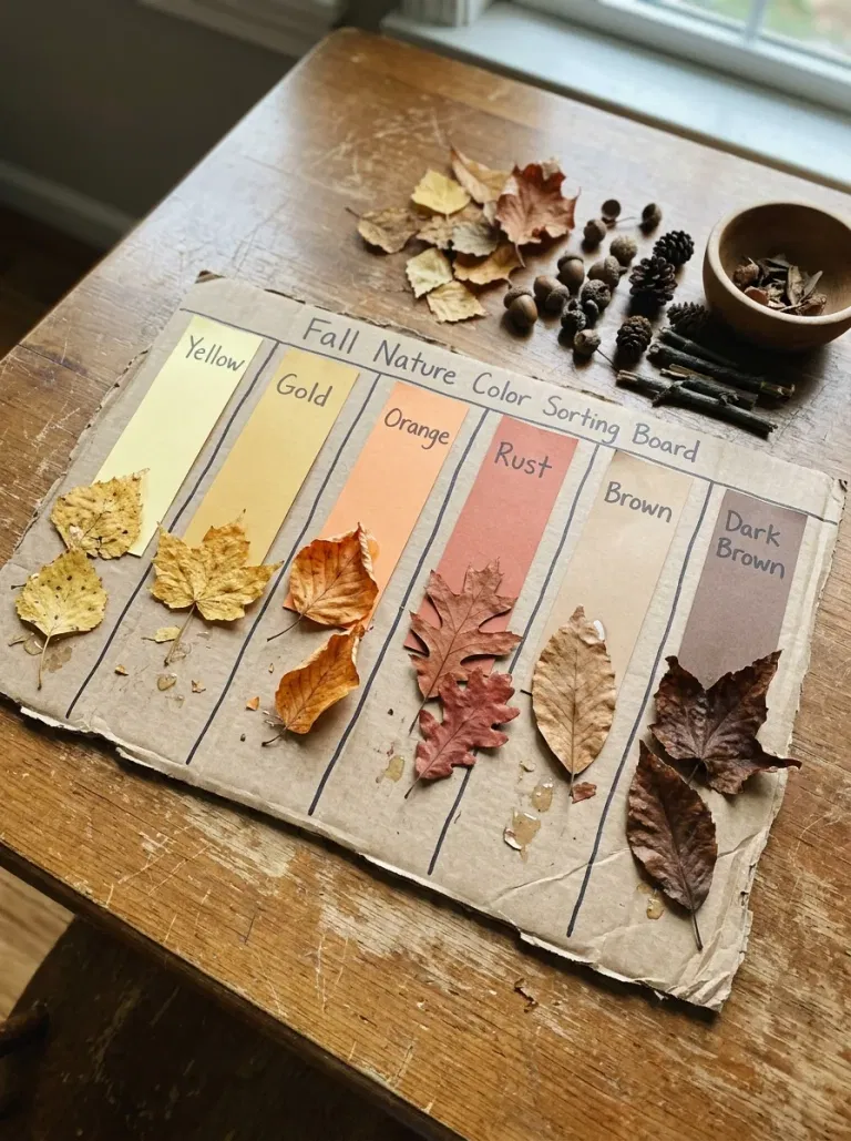 Fall Nature Color Sorting Board