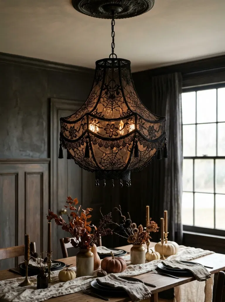 Black Lace Dining Chandelier